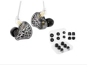 Memory Foam+Silicone Ear Bud Tips Combo Set and CCZ NC02 in Ear Monitor Headphones