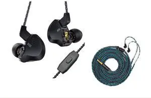 H HIFIHEAR CCZ DC02 Gaming Earbuds Wired IEM with Microphone and KBEAR ST16 Plus 2 Meter Detachable IEM Cable
