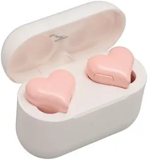Gugxiom Heart Shaped Earbuds, HiFi Stereo Sound Bluetooth in Ear Headphones, Ear Buds with Charging Case & Ear Tips ()
