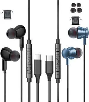 USB C Wired Headphone for Samsung Galaxy S24/S23/S22 Ultra, Stereo Type C Earphone with Mic