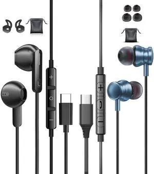 USB C Wired Headphone for Samsung Galaxy S24/S23/S22 Ultra, Stereo Type C Earphone with Mic