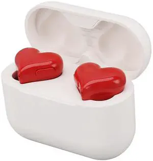 Heart Shaped Earbuds, Noise CancellingEarphones, HiFi Stereo, Long Battery Life, Wide Compatibility