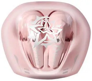 Game Elysia Headphone Cute Pink Customized Bluetooth 5.3 Headset Cosplay Active Noise Cancellation Earbuds (Elysia Pink Earbuds)