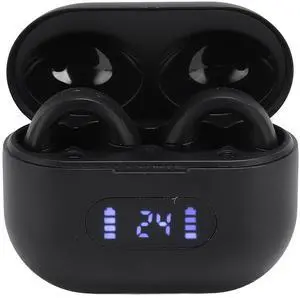 Bone Conduction Headphones, Open Earbuds Open Ear Low Latency Noise Reduction Clip On Earphones Ear Clip Headphones Audifonos Inalambricos with LED Power Display