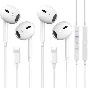 GAXIWILO 2 Packs for iPhone Headphones Wired Earbuds Earphones (Built-in Mic & Volume Control) Headphones Support for iPhone 14/13/12/SE/11/XR/XS/X/7/7Plus/8/8Plus Plug and Play Support All iOS Syste