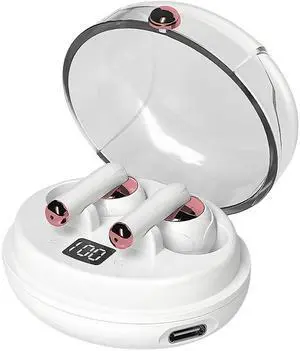GabbaGoods TrueBuds Chrome Wireless Earbuds, Bluetooth 5.3, 20Hrs Playtime, LED Power Display Charging Case,Touch Control, Voice Assisstant Compatible, Comfortable Secure Fit, Long Distance Connection