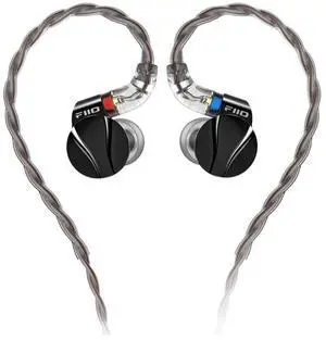 FiiO FD15 13.8mm Magnalium DLC HiFi Dynamic Driver in-Ear Earphone with Stainless Steel Shell, Detachable MMCX Cable (Black)