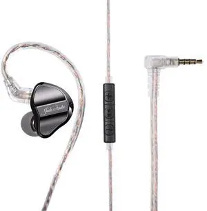 FiiO/JadeAudio JD1 High Performance Dynamic Driver HiFi Bass Stereo in Ear Monitor Headphones Sport Gaming Earbuds with Mic (Black)