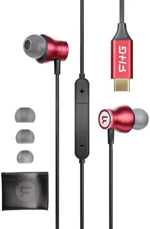 FHG USB C Headphones for iPhone 15 iPhone 16, Hi-Res Audio Certified USB C Earbuds with DAC, 384KHz/32bit Type C Headphones with Mic for Call, Noise Isolating Comfortable Fit for Samsung