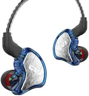 FEDAI CVJ CS8 in Ear Monitors, 3BA 1DD Hybrid Drivers Reference Grade in Ear Earphone,10mm Beryllium-Coated Dynamic Driver IEMs in-Ear Earbuds with Detachable 2pin 0.78 Cable (Blue No Mic)