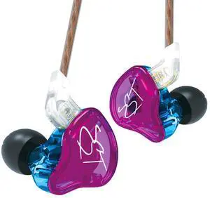FEDAI KZ ZST IEM in Ear Monitors,HiFi Wired Earbuds Headphones with Hybrid Dual Driver 1BA 1DD High Fidelity Musicians in-Ear Earphones Detachable Cable for Gaming Earbuds(Purple No Mic).