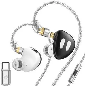 FEDAI TRN ORCA IEMS HiFi EarphoneLCP Diaphragm 10mm Dual-Magnet Dynamic Unit Adjustable Dynamic in-Ear Earphone Wired Earbuds with Detachable Cable for Musicians Audiophileswith Mic