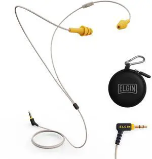 Elgin Ruckus+ Earplug Earbuds with Mic, 25 dB Noise Reduction Wired Earbuds, Safety Ear Plugs Headphones, OSHA Compliant Hearing Protection for Work Construction Industrial, Sweatproof Headphones