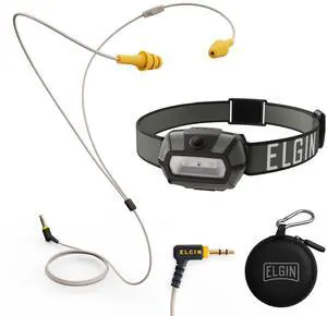 Elgin Ruckus+ Earplug Earbuds with Mic & Thunder-Scout Headlamp Bundle, OSHA Compliant Noise Reduction Wired Earbuds and 200 Lumen LED Headlight with 4 Modes for Work, Construction, Outdoor, Camping