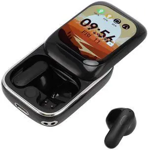 EBTOOLS Cordless Earbuds, Bluetooth Headphones with Touchscreen Charging Case, Sliding Design, APP Notification Support, LED Power Display, Built in MP3 Player