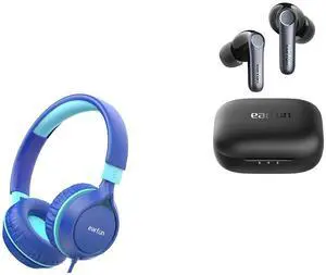 EarFun S1 Kids Headphones, Foldable Wired Headphones for Kids, 85dB Volume Limit Air Pro 4 Adaptive Hybrid Noise Canceling Wireless Earbuds, Qualcomm Snapdragon Sound, aptX Lossless