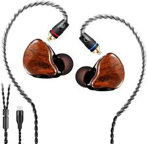 DCMEKA USB C in Ear Monitor, Noise Isolating Wired Earbuds with Clear Sound, Dual Drive IEM Type C Headphones for Singers, Musicians,audiophiles, MMCX Detachable Cable, Secure in Ear Fit (no Mic)
