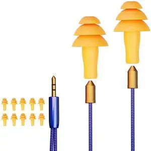 Work Earbuds Headphones, Cuzabe 10 Replacement Earbuds Wired in Ear Headphones for Work, Noise Cancelling Ear Plugs Earphones for Noise Reduction Motorcycle Riding Construction Work