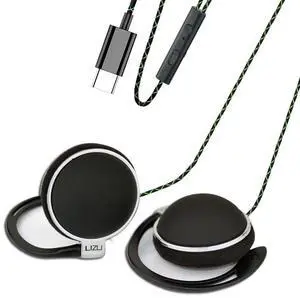 Clip-on USB-C Earphones with Mic & Controller, C-type Earphones with Subwoofer Stereo, Compatible with iPad & Android Smartphones