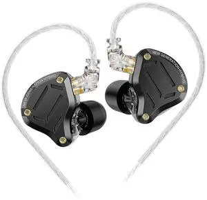 KZ ZS10 PRO 2 in Ear Monitor Headphones with 4-Level Tuning Switch, 1DD+4BA Hybrid Gaming Earbuds, HiFi Audiophile IEM Earphones, Studio-Grade Sound for Musicians/Stage Monitoring (Black Without Mic)