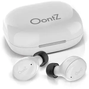 Cambridge Soundworks OontZ True Wireless BudZ, Bluetooth Wireless Sports Earbuds with Amazing Sound and Rich Bass, Compact Charging Case for up to 12 Hours Playtime, Sweatproof Earbuds (White)