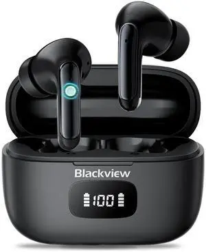 Blackview Wireless Earbuds, Airbuds 8, Bluetooth 5.3, Noise Cancelling, IPX7 Waterproof, 56H Playtime, Touch Control