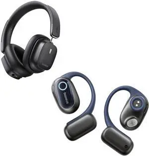 Baseus Bowie 30 Max Over EarHHeadphones with Bowie MF1 Open-Ear Earbuds, Hi-Res Wireless Audio with LDAC, Rich Bass, Comfortable Silicone Cushion Design, 60H Play, AI Clear Calls, Waterproof