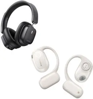 Baseus Bowie 30 Max Over EarHHeadphones with Bowie MF1 Open-Ear Earbuds, Hi-Res Wireless Audio with LDAC, Rich Bass, Comfortable Silicone Cushion Design, 60H Play, AI Clear Calls, Waterproof