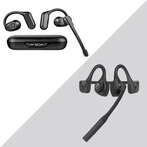 BANIGIPA Open Ear Headphones w/Boom Mic, Bluetooth 5.4 Headset w/DSP Noise Canceling Microphone for Calling, Wireless Earbuds for Office Home Working Traveling