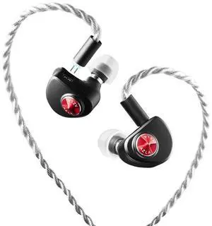 AZLA Horizon 2 Wired Earbuds  in Ear Monitor Earphones  Wired Headphones IEM HiFi  Gaming Earbuds, Detachable Cable for Musicians, Singers, on Stage, Studio (Red)