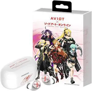 AVIOT Sword Art Online Anime Wireless Earbuds TE-D01v-SOW (Heroine Model), Officially Licensed (Exclusive Edition), Special Package, Japanese Voice, Noise Canceling Bass Earbuds
