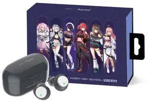 AVIOT TE-V1R-AGK Aogiri High School Collaboration Wireless Earbuds, Special Package, Design, English & Japanese Special Voice, Adaptive Noise Cancelling, Wireless Charging Case, Bluetooth 5.3