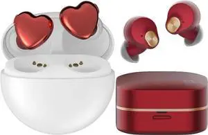 AVIOT TE-I3 Cute Heart-Shaped Wireless Earbuds TE-Q3 Small Active Noise Cancelling Wireless Earbuds