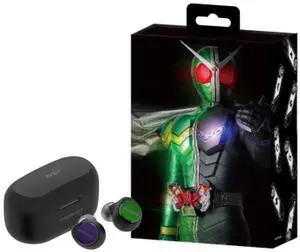 AVIOT TE-V1R-WCJ Kamen Rider W Collaboration Wireless Earbuds, Special Package, Design, Japanese Special Voice, Adaptive Noise Cancelling, Wireless Charging Case, Bluetooth 5.3