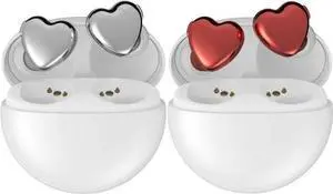 AVIOT TE-I3 Cute Heart-Shaped Wireless EarbudsTE-I3-RD with TE-I3-SL