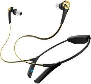 Audio-Technica ATH-CKS550BTBGD Bluetooth Solid Bass Wireless Earbuds with Mic & Control, Black-Gold