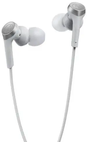 Audio-Technica ATH-CKS330C WH Earphones, Wired 4.9 ft (1.2 m), with Microphone, USB, Type-C Deep Bass, in-Ear Type, PC, Windows, Mac, Android, White