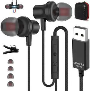 USB Headset with Microphone for PC, USB Headphones for Computer, Wired Earphones with Mute in-Line Stereo, Noise Canceling Mic Classroom Headphones for Laptop Headsets for Surface Switch, 8.2 Ft