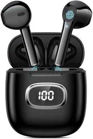 Wireless Earbuds for iPhone 16 15 Pro Max 14 Plus 13, 5.3 Bluetooth Headphones Cordless Ear Buds with Mic Bass Stereo for Samsung Galaxy S25 Ultra S24 S23 Fe S22 Plus S21 Fold Flip 6 Pixel 9 8 7 Pro