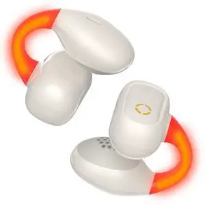 Open Earbuds Sports Clip-On Headphones with Night Flash Lights, Comfort Bone Conduction Bluetooth 5.3 Ear Buds with Mic, Crisp Stereo Bass, Sweatproof for Workout/Small Ears/Women/iPhone 16 Galaxy S25