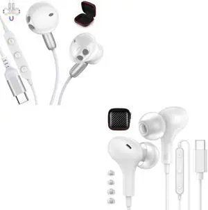 APETOO 2-Pack USB C Headphones for iPhone 15 Samsung Galaxy,Google Pixel,OnePlus 12 11t 10 Pro,Huawei Mate 70 60 50 40 30