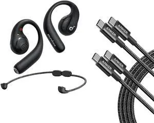 Anker soundcore AeroFit Pro Open-Ear Headphones USB C to USB C Cable (6ft, 2Pack), 60W, Ultra-Comfort, Secure Fit, Rich Sound with LDAC, IPX5 Water-Resistant, 46H Playtime