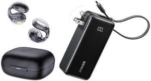 Anker soundcore C30i, Open-Ear Earbuds with Lightweight Comfort and Stable Fit 3-in-1 Power Bank, USB-C Charger Block, 30W Max Battery Pack, 10,000mAh Portable Charger