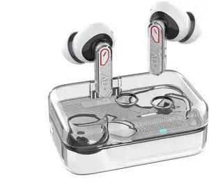 Alpha & Delta Nova True Wireless Earphones with Transparent Charging Case- Noise Cancelling, Game Mode, IPX5 Sweat Resistance