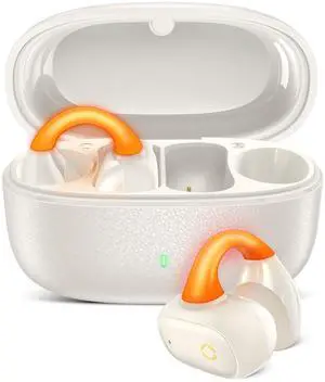 Clip On Open Ear Wireless Earbuds for iPhone 16 Pro Max 15 Plus Samsung S25 Ultra S24 S23, 2025 Sports Bluetooth Earphones HD Sound Comfortable for Small Ears Fitness Headphones for Gym Running Yoga