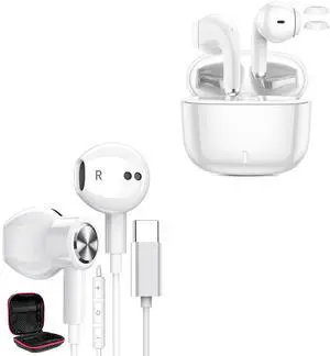 ACAGET Wired USB C Headphones & Wireless Headphones, Magnetic USB C Type C Earphones with Mic and Bluetooth 5.3 Earbuds Compatible with Samsung Galaxy, iPhone, Googel, Oneplus and More USB C Devices