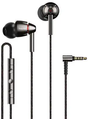 1MORE Quad Driver in-Ear Earphones Hi-Res High Fidelity Headphones Warm Bass, Spacious Reproduction, High Resolution, Mic in-Line Remote Smartphones/PC/Tablet - Silver/Gray