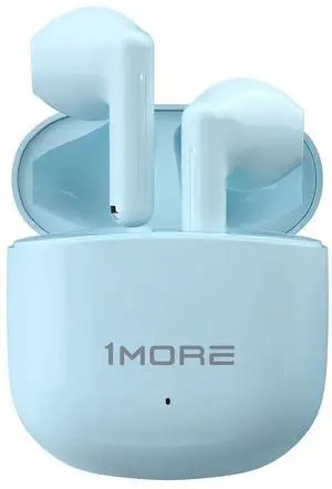 1MORE Q10 Wireless Ear Buds, Bluetooth 5.3 Half in-Ear Wireless Earbuds with Charging Case, Deep Bass Stereo Headphones, Dual Mics, 26H Playtime, one Step-Pairing, IPX4 Waterproof Earphones, Blue