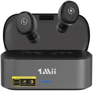 1Mii Wireless Earbuds for TV Watching, TV Headphones Wireless for Seniors with Transmitter Charging Base, Low Latency, Plug and Play, Compatible with TVs with Optical, AUX, or RCA Audio Output