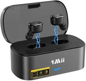 1Mii Wireless Earbuds for TV Watching, TV Headphones Wireless for Seniors & Hard of Hearing with Transmitter Charging Dock, Plug n Play, Optical, 3.5mm AUX, RCA, Soundbar Passthrough